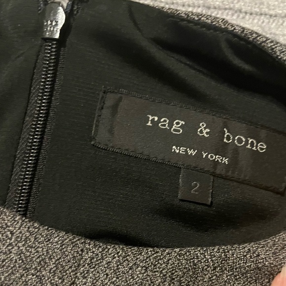 RAG & BONE Women’s Black Leather Trimmed Sheath Mini Dress size 2 work career - Picture 3 of 4